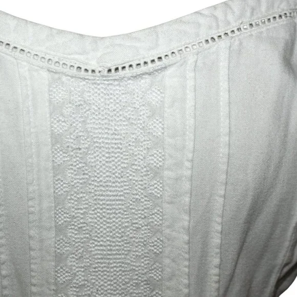 OLD NAVY White Sundress Sz XL Embroidered Midi Dress Wedding Beach Vacation - Picture 3 of 12